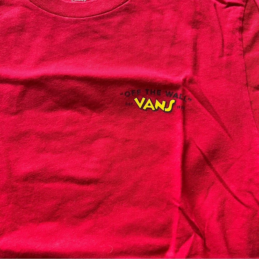 Vans x Disney Kids Red The Original Mickey Mouse Graphic T Shirt Size 4/Small - Picture 3 of 6